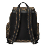 Backpack with a patterned design on a white background